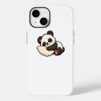 Süßer schlafender Panda mit Kissen