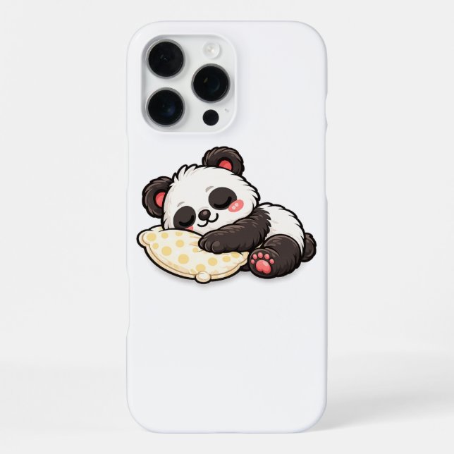Süßer schlafender Panda mit Kissen iPhone Hülle (Rückseite)