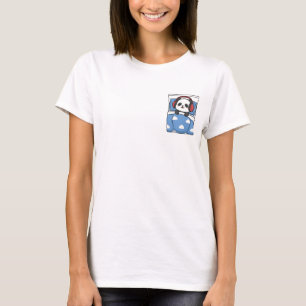 Süßer schlafender Panda mit roten Kopfhörern T-Shirt