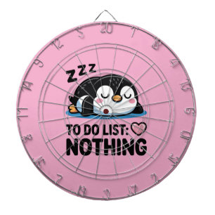 süßer schlafender Pinguin, To-Do-Liste nichts Dartscheibe