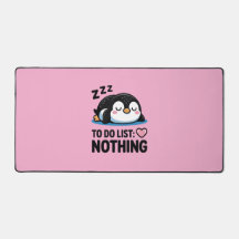 süßer schlafender Pinguin, To-Do-Liste nichts