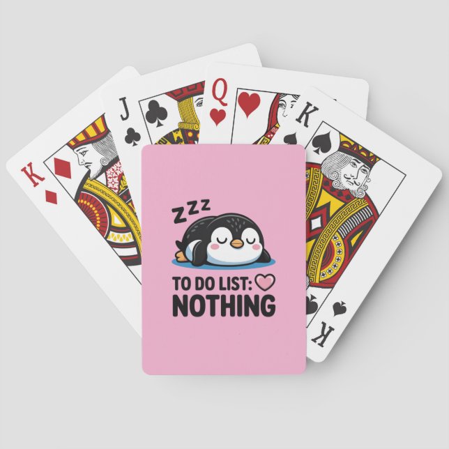 süßer schlafender Pinguin, To-Do-Liste nichts Spielkarten (Rückseite)