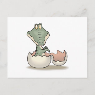 süßer schlüpfender Babyalligator Postkarte