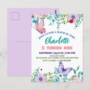 Süßer Schmetterling Punktierte Blumen Geburtstag  Postkarte