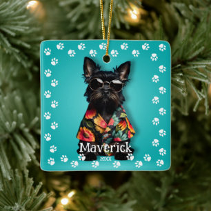 Süßer Schnauzer-Haustier Keramikornament