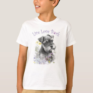Süßer Schnauzer-Hund Blumen T-Shirt