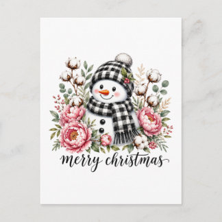 Süßer Schneemann Frohe Weihnachten Ankündigungspostkarte