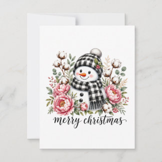 Süßer Schneemann Frohe Weihnachten Dankeskarte