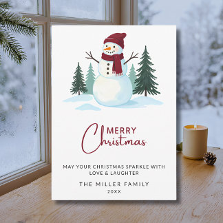 Süßer Schneemann Frohe Weihnachten Familienfeierta