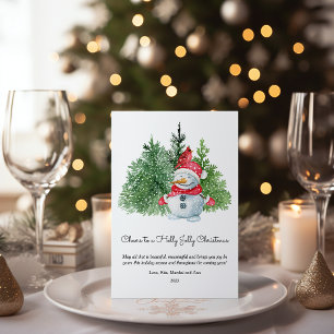 Süßer Schneemann Frohe Weihnachten Flachdesign