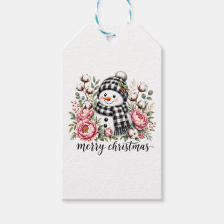 Süßer Schneemann Frohe Weihnachten Geschenkanhänger