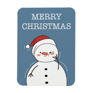 Süßer Schneemann Frohe Weihnachten Verspielte Wang Magnet