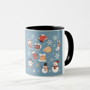 Süßer Schneemann & Heiße Schokolade Stimmung Tasse