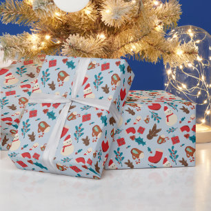 Süßer Schneemann Lebkuchen & Heiße Schokolade Weih Geschenkpapier