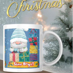 Süßer Schneemann "Leuchte Hell" Weihnachtskaffeeta Jumbo-Tasse