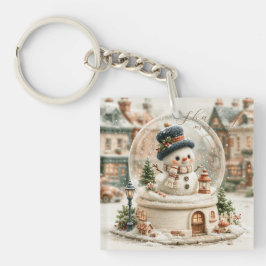 Süßer Schneemann-Schneekugel-Anhänger Schlüsselanhänger