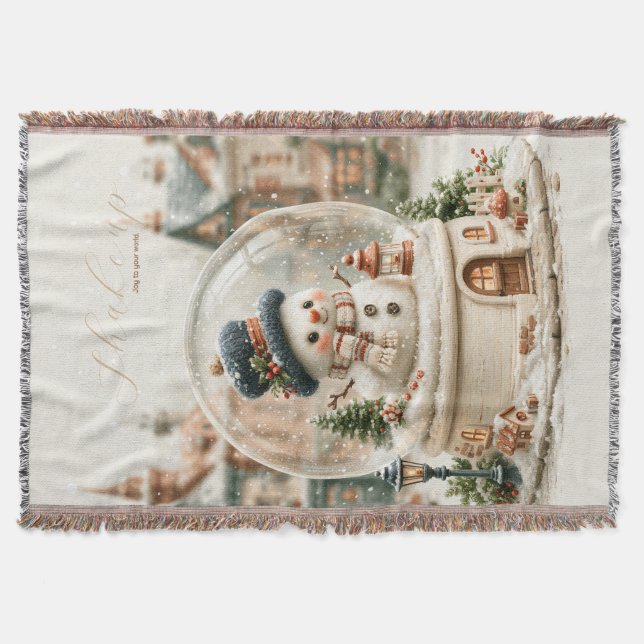 Süßer Schneemann-Schneekugel Decke (Vorderseite)