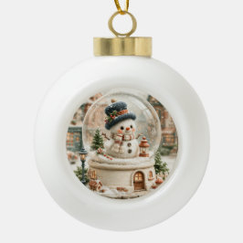 Süßer Schneemann-Schneekugel Keramik Kugel-Ornament