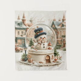 Süßer Schneemann-Schneekugel Wandteppich