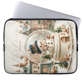Süßer Schneemann-Schneekugelglobus Laptopschutzhülle