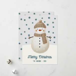 Süßer Schneemann Schneemuster Zeichnung Weihnachte Feiertagskarte