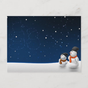 Süßer Schneemann verliebt Postkarte