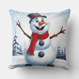 Süßer Schneemann Weihnachten Festlich Winter Feier Kissen