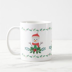 Süßer Schneemann Weihnachten Festliche Feiertage Kaffeetasse