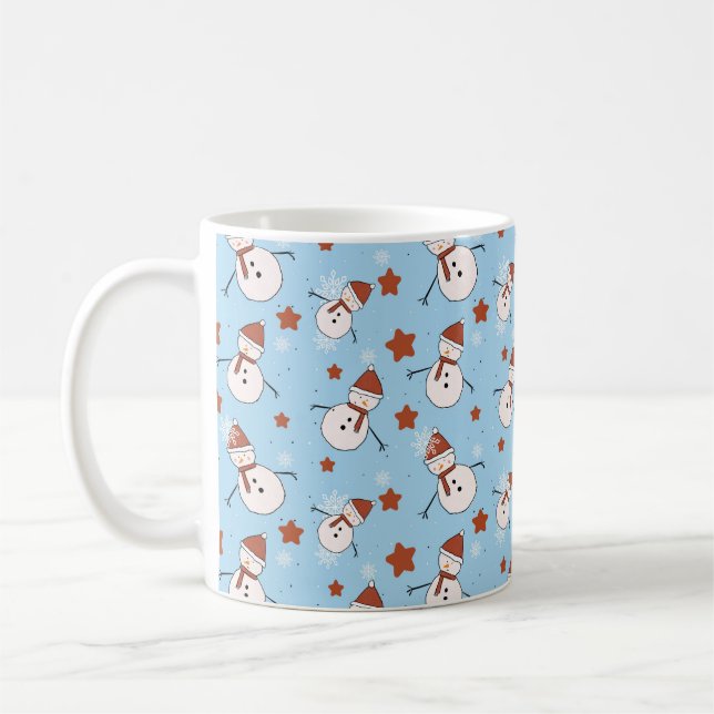 Süßer Schneemann Winterbecher Kaffeetasse (Links)