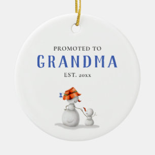 Süßer Schneemann zum Oma befördert Keramik Ornament