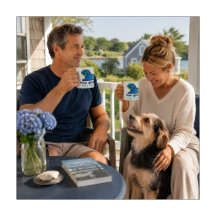 Süßer Schnorchel-Hund am Meer