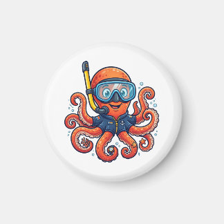 Süßer Schnorchel-Oktopus - Ozean-Entdecker Magnet