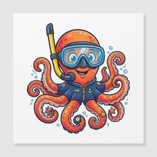 Süßer Schnorchel-Oktopus - Ozean-Entdecker Magnetkarte