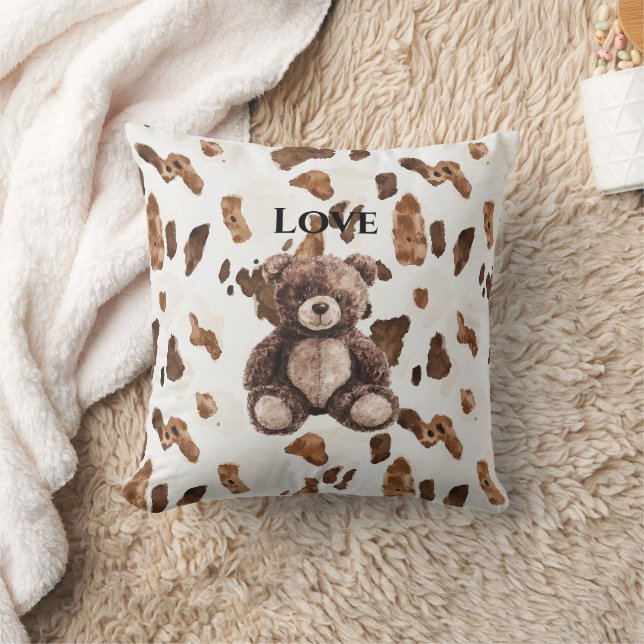 Süßer Schokoladenbrauner Teddybär Kissen (Decke)