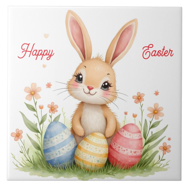 Süßer schöner Osterhase Beliebte Sammlung Fliese (Vorderseite)