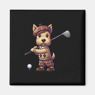 Süßer Schottischer Terrier spielt Golf Golfer Golf Magnet