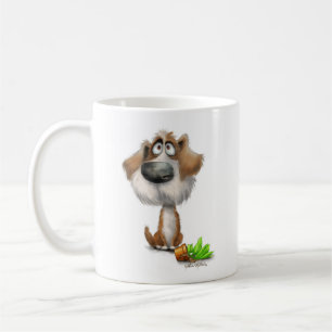 Süßer schuldiger zotteliger Hunde-Cartoon Kaffeetasse