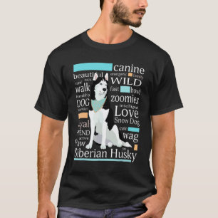 Süßer Schwarz-Weiß gefärbter Siberian Husky T-Shirt