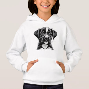 Süßer Schwarz-Weiß-Welpe – Cozy Hundeliebhaber Hoo Hoodie