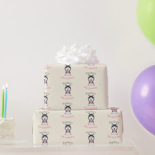 Süßer schwarz-weißer Husky-Hund Geschenkpapier
