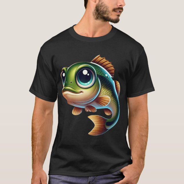 Süßer Schwarzbarsch-Fisch T-Shirt (Vorderseite)