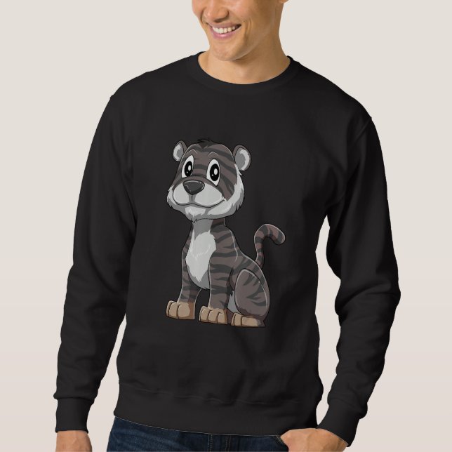 Süßer schwarzer Baby-Tiger Sweatshirt (Vorderseite)