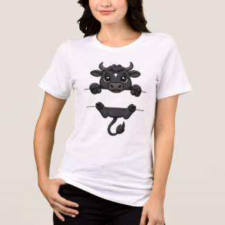 Süßer schwarzer Bulle Leerer Namensrahmen Geteilte Tri-Blend Shirt