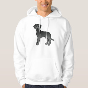 Süßer schwarzer Cartoon-Hund der Rasse Deutsche Do Hoodie