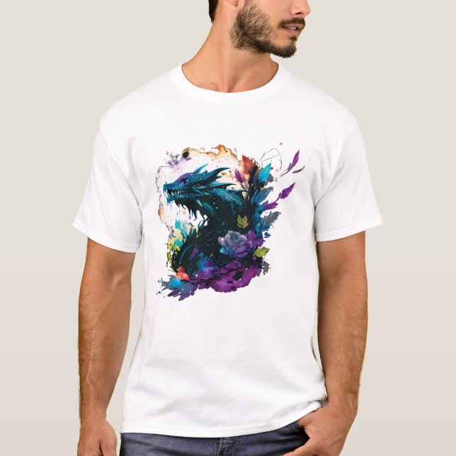 Süßer schwarzer Drache T-Shirt (Vorderseite)