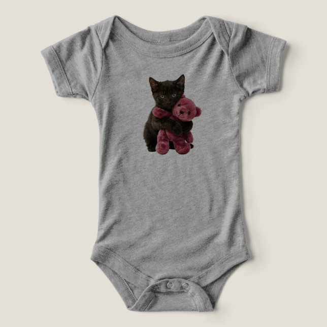 Süßer schwarzer Katz-Teddybär  (Design Vorderseite)