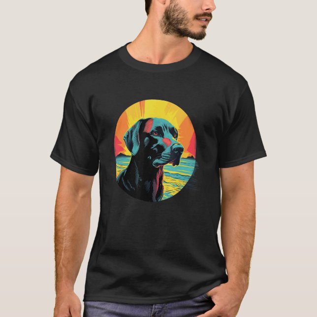 Süßer schwarzer Lab Schwarzer Labrador Retriever W T-Shirt (Vorderseite)