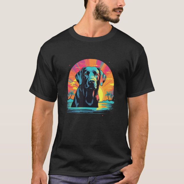 Süßer schwarzer Lab Schwarzer Labrador Retriever W T-Shirt (Vorderseite)