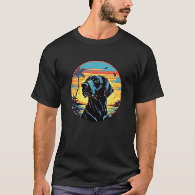 Süßer schwarzer Lab Schwarzer Labrador Retriever W T-Shirt (Vorderseite)