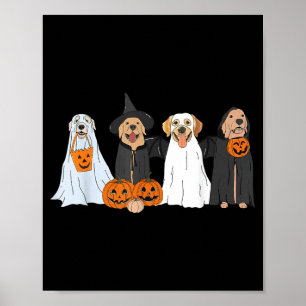 Süßer schwarzer Labrador-Hund Halloween-Geisterhun Poster